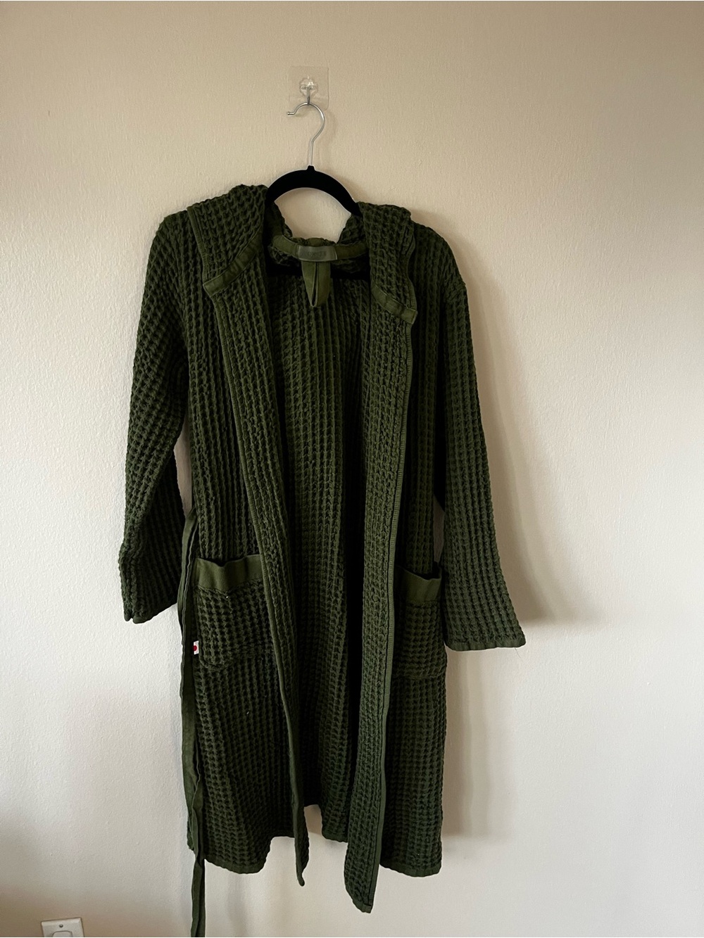 Onsen Supima Waffle Bath Robe, Forest Green, Size S Unisex